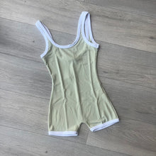 Load image into Gallery viewer, SALE Marnie contrast trim unitard romper - sage green