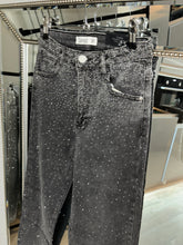 Load image into Gallery viewer, Beau full diamanté embellished straight leg black denim jeans (stretch fit)