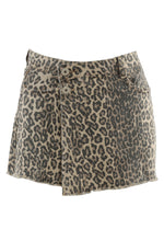 Load image into Gallery viewer, Quinn leopard print denim wrap over skort - stretch fit, size down