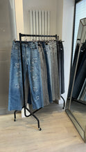 Load image into Gallery viewer, Karys blue denim cross detail straight leg jeans