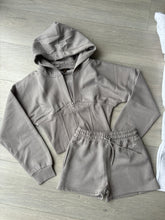 Load image into Gallery viewer, Cassie cinch waist jacket and jogger shorts set - dove grey