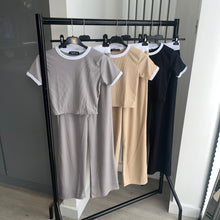Load image into Gallery viewer, SALE Cally plisse straight leg and crop top set - choose colour
