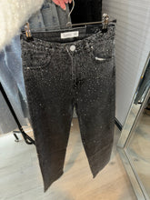 Load image into Gallery viewer, Beau full diamanté embellished straight leg black denim jeans (stretch fit)
