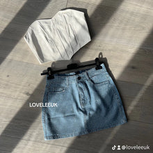 Load image into Gallery viewer, Jessie diamante denim skirt - blue denim