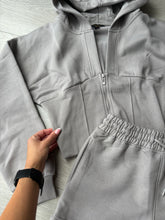 Load image into Gallery viewer, Cassie cinch waist jacket and jogger shorts set - dove grey