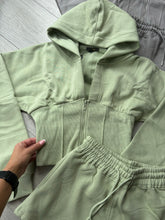 Load image into Gallery viewer, Cassie cinch waist jacket and jogger shorts set - sage green