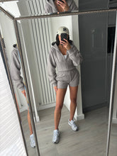 Load image into Gallery viewer, Cassie cinch waist jacket and jogger shorts set - dove grey