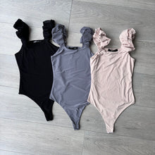 Load image into Gallery viewer, Sienna ruched shoulder slinky double lined bodysuit - choose colour