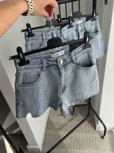Load image into Gallery viewer, Alissia denim frayed hem fully embellished shorts