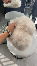 Load image into Gallery viewer, Millie faux fur oversized slippers - beige