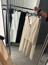 Load image into Gallery viewer, Daria button front waistcoat and trouser set - beige