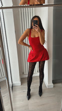 Load image into Gallery viewer, SALE Macey puffball hem mini dress - red