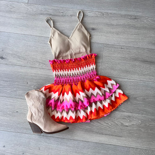 Odessa rara skirt - orange/pink