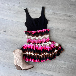 Odessa rara skirt - pink/black/brown