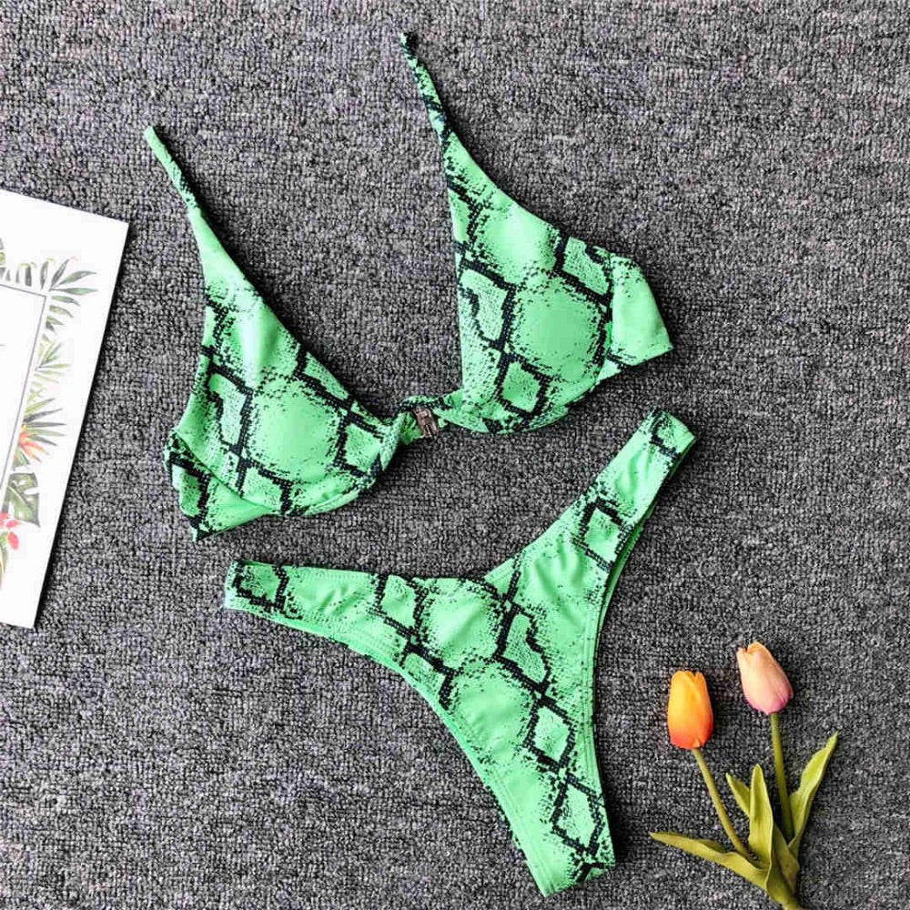 Lalara snake bikini green – LLUK