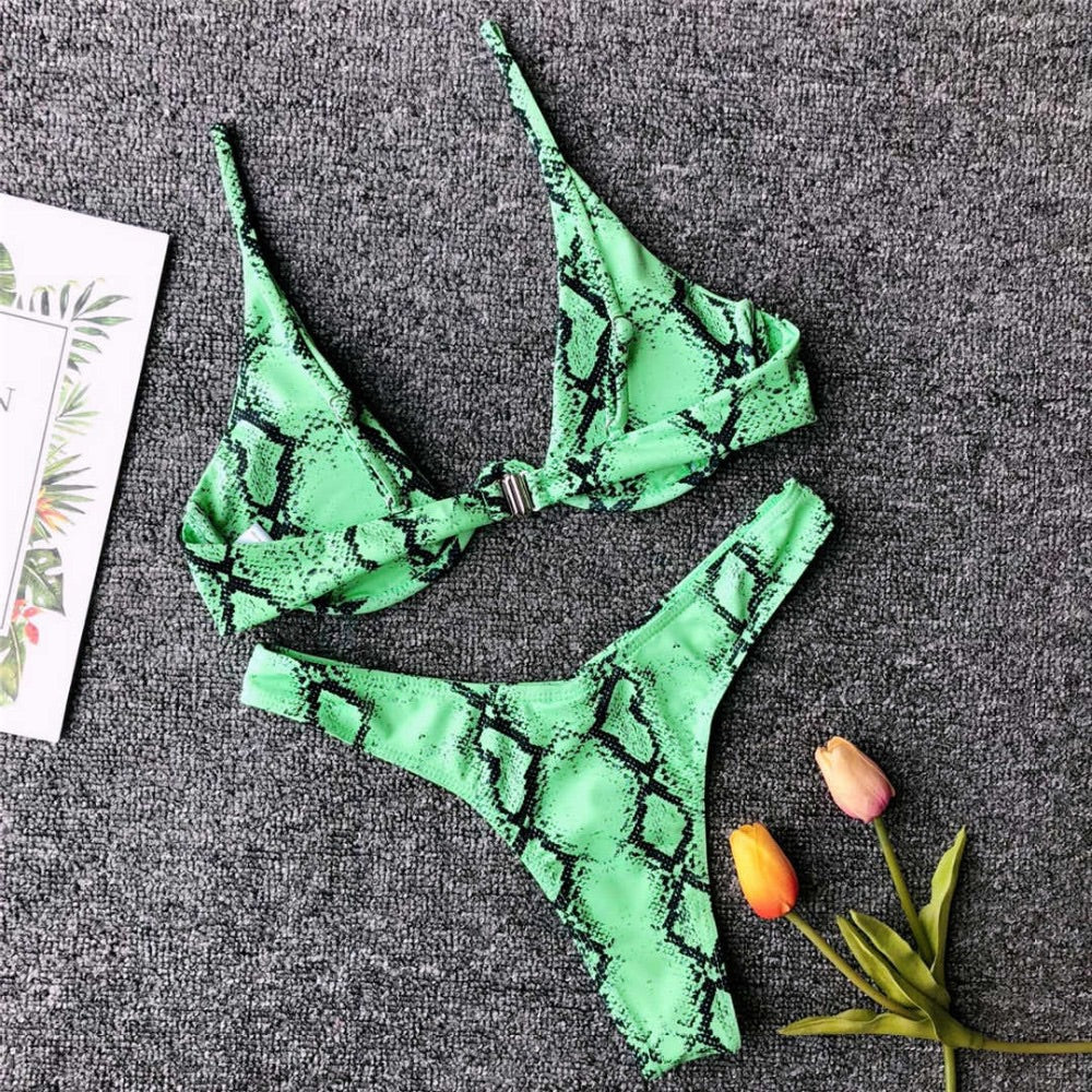 Lalara snake bikini green LLUK