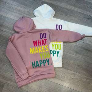 Happy hoodie - pink/rainbow