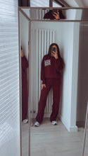 Load image into Gallery viewer, Jacey knit straight leg loungewear set - wine