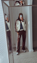 Load image into Gallery viewer, Casey stripe detail jogger and jacket set - chocolate