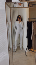 Load image into Gallery viewer, Mabel ribbed long sleeve button up detail top and trouser set - light grey