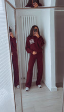 Load image into Gallery viewer, Jacey knit straight leg loungewear set - wine