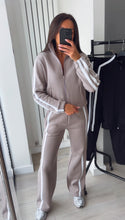Load image into Gallery viewer, Libby stripe detail jogger and jacket set - taupe