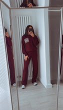 Load image into Gallery viewer, Jacey knit straight leg loungewear set - wine