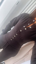 Load image into Gallery viewer, Chloe cinch waist long sleeve top and jogger set - black