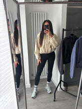 Load image into Gallery viewer, Marisa bomber style cropped zip up hooded jacket - beige