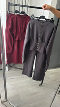 Load image into Gallery viewer, Chloe cinch waist long sleeve top and jogger set - charcoal