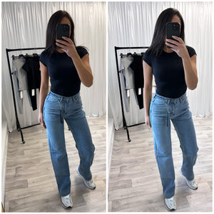 Alana straight leg blue denim jeans