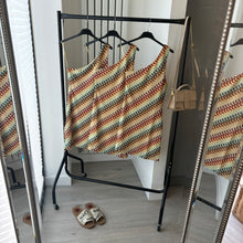 Load image into Gallery viewer, Chloe woven striped one shoulder mini dress