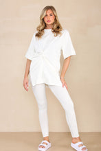 Load image into Gallery viewer, Cleo twist front oversized tee &amp; leggings set - cream