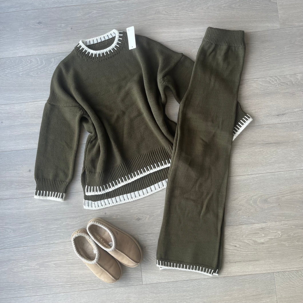 Ava knit set - khaki