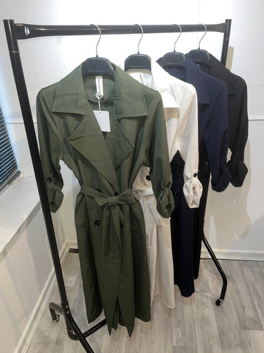 Amiyah belted trench coat - khaki