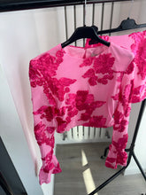 Load image into Gallery viewer, Brooke floral lace lined top and skirt set - pink