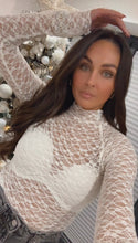 Load image into Gallery viewer, Piper long sleeve lace detail top - cream