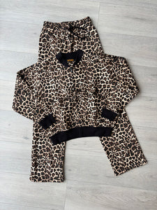 Talia straight leg jogger set - leopard