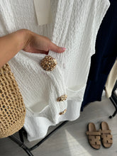 Load image into Gallery viewer, Cassandra gold button front waistcoat set - white