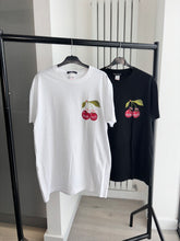 Load image into Gallery viewer, Mon cheri cherry long line short sleeve tee - choose colour