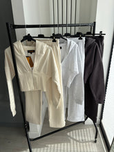 Load image into Gallery viewer, Cassie cinch waist jacket and jogger set - ivory