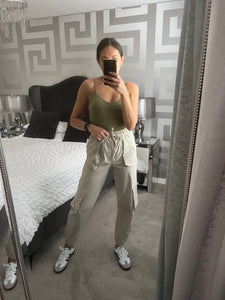 Jenna cargo joggers - greige