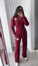 Load image into Gallery viewer, Pia embroidered logo detail cinch waist jacket and jogger set -wine