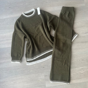 Ava knit set - khaki