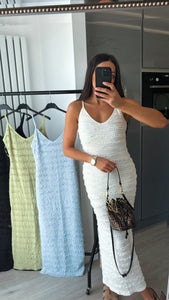 Larose textured tie front midi dress - choose colour