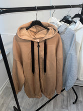 Load image into Gallery viewer, Callie zip up hooded jacket - tan
