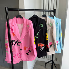 Load image into Gallery viewer, Courtney graffiti blazer - pink