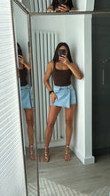 Load image into Gallery viewer, Quinn blue denim wrap over skort - stretch fit, size down