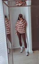 Load image into Gallery viewer, Marcie stripe long sleeve collared rugby style top - pink