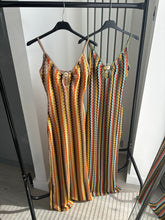 Load image into Gallery viewer, Missi zig zag gold shell detail cut out midi dress - orange